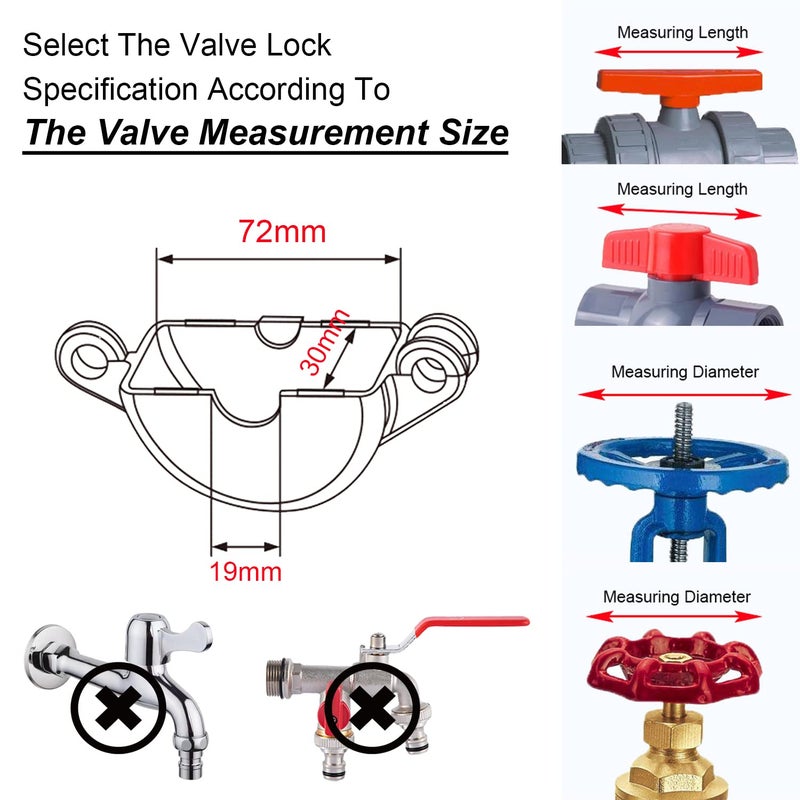 Young Dance Gate Valve Lockout Device 2Pack Rotating Plastic Outdoor Water Hose Protector Babyproof 1-2.5in Diameter Valve Handles Red Secure for Water Spigot Faucet Knob Oil Natural Gas Propane Tank Lock Outdoor - Image 4